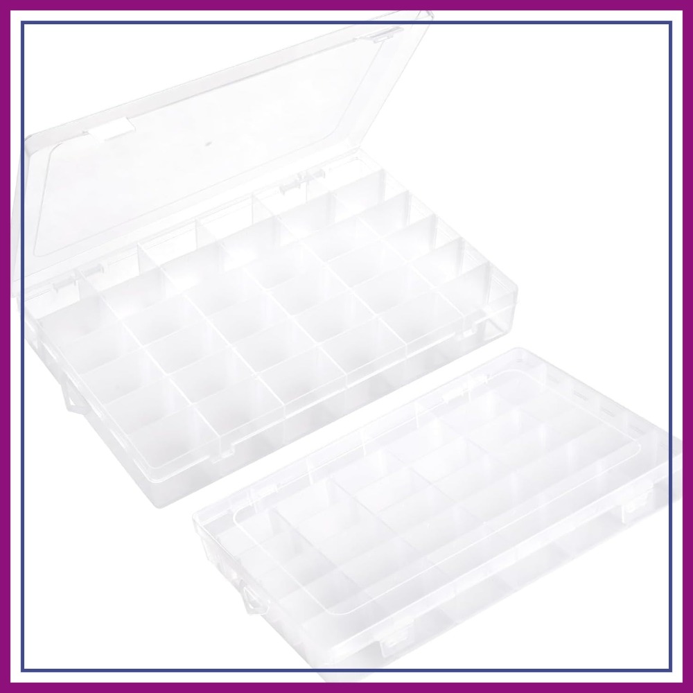 Tackle Box - 2Pcs Clear Plastic Storage Box, Rectangular