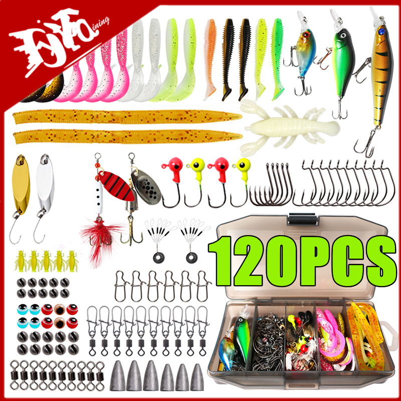 Fishing Equipment Kit - New 120PCS Fishing Lure Set Soft