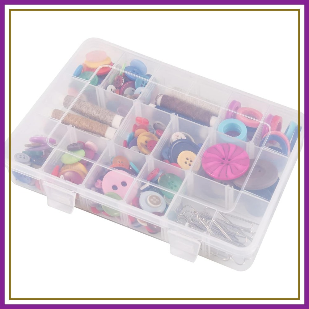 Tackle Box - 18 Grids Plastic Organizer Box with