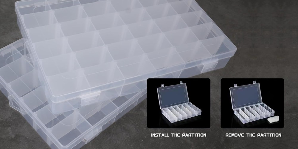 2Pcs Clear Plastic Storage Box - огляд і ціна Tackle Box