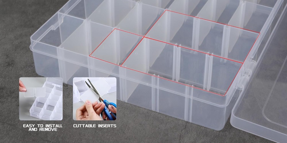 2Pcs Clear Plastic Storage Box - огляд і ціна Tackle Box