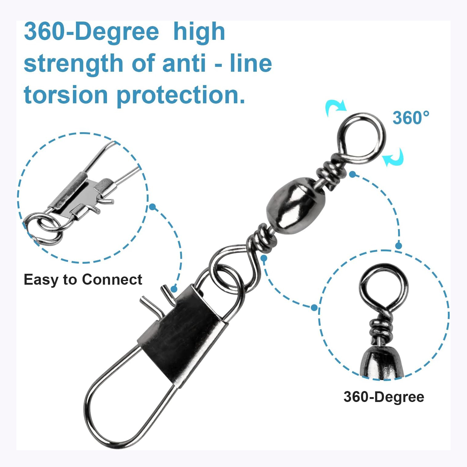 100Pcs/Lot 4#6#8#10#12# Swivel - огляд і ціна Fishing Equipment Cheap