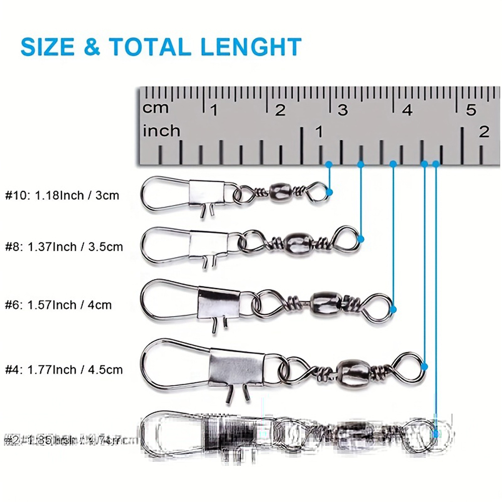 100Pcs/Lot 4#6#8#10#12# Swivel - огляд і ціна Fishing Equipment Cheap