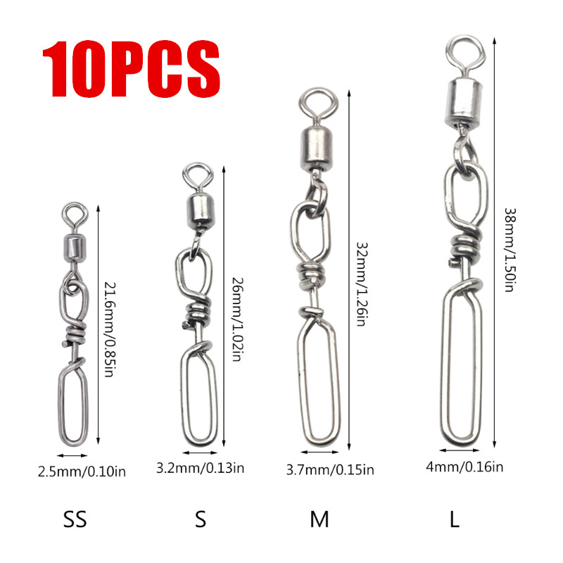 10Pcs Stainless Steel Quick Sn - огляд і ціна Fishing Equipment Kit